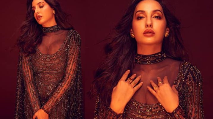 Nora Fatehi in Copper Gown