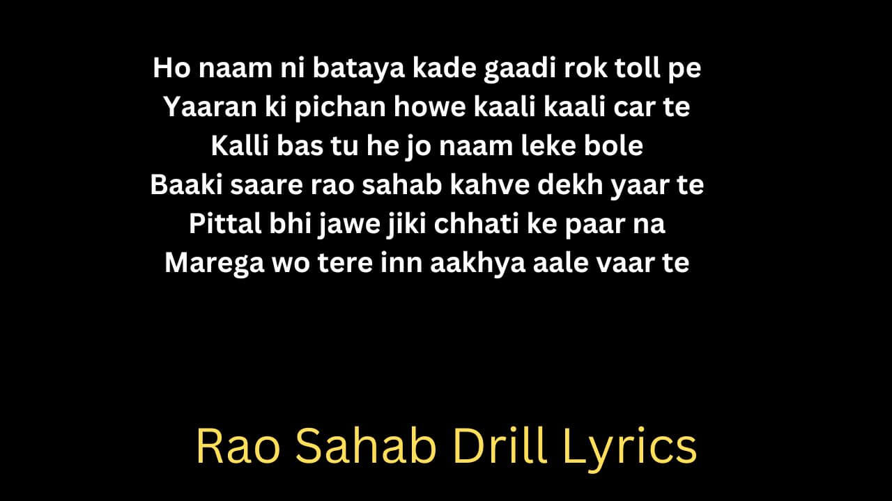 Rao Sahab Drill Lyrics