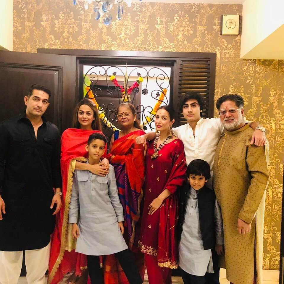 Malaika Arora Khan and his family in Diwali