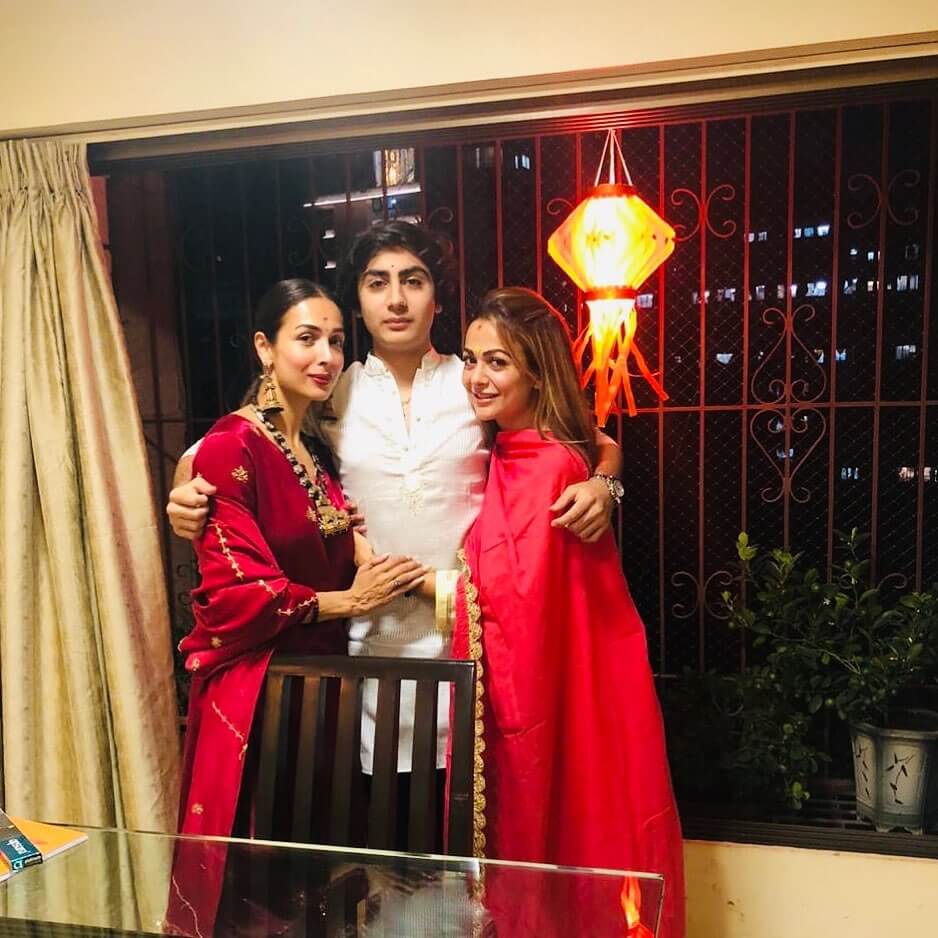 Malaika Arora with his son and sister in Diwali
