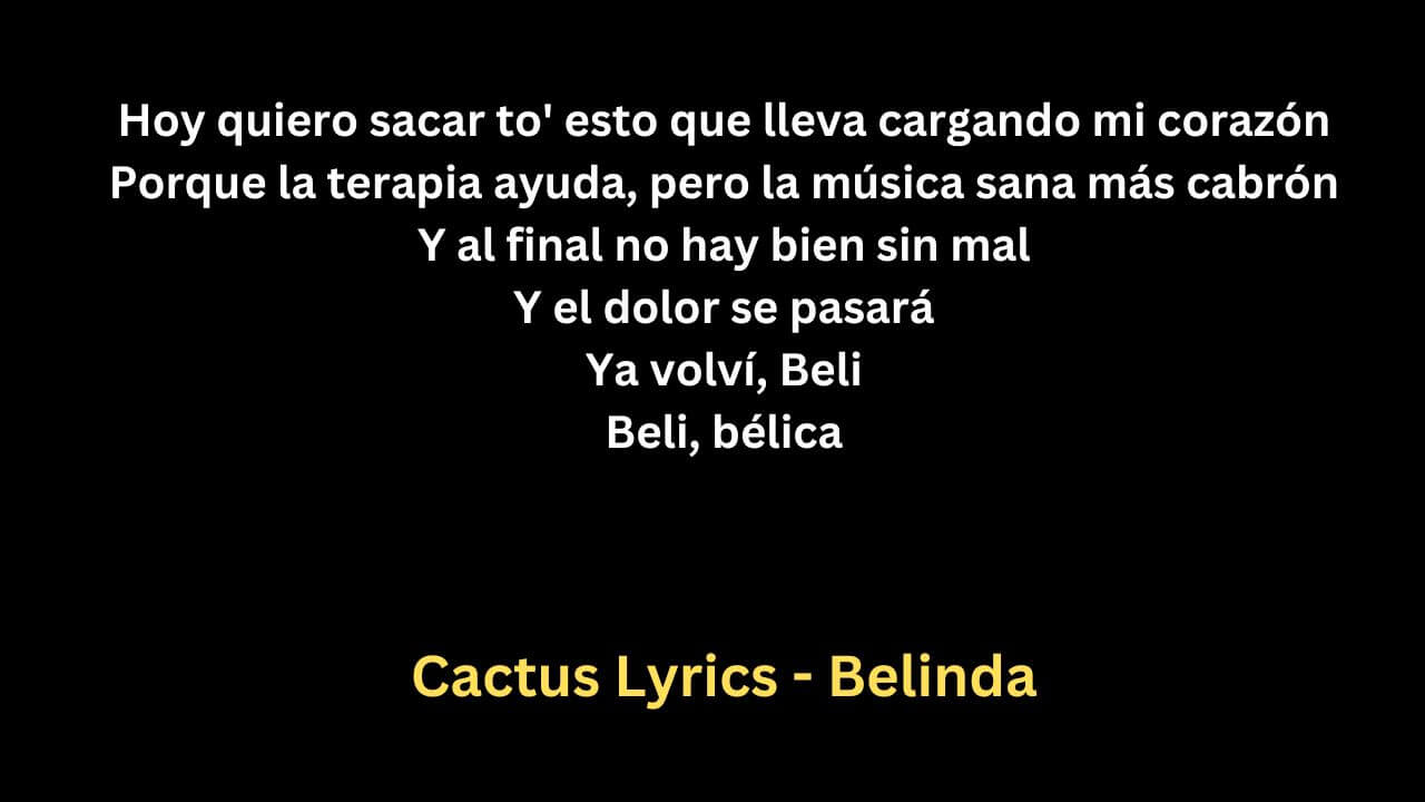 Cactus Lyrics - Belinda