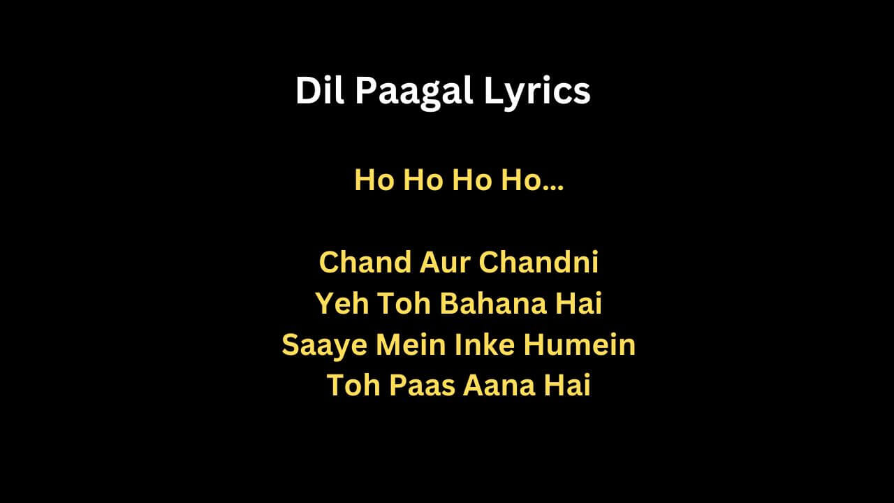 Dil Paagal Lyrics in English