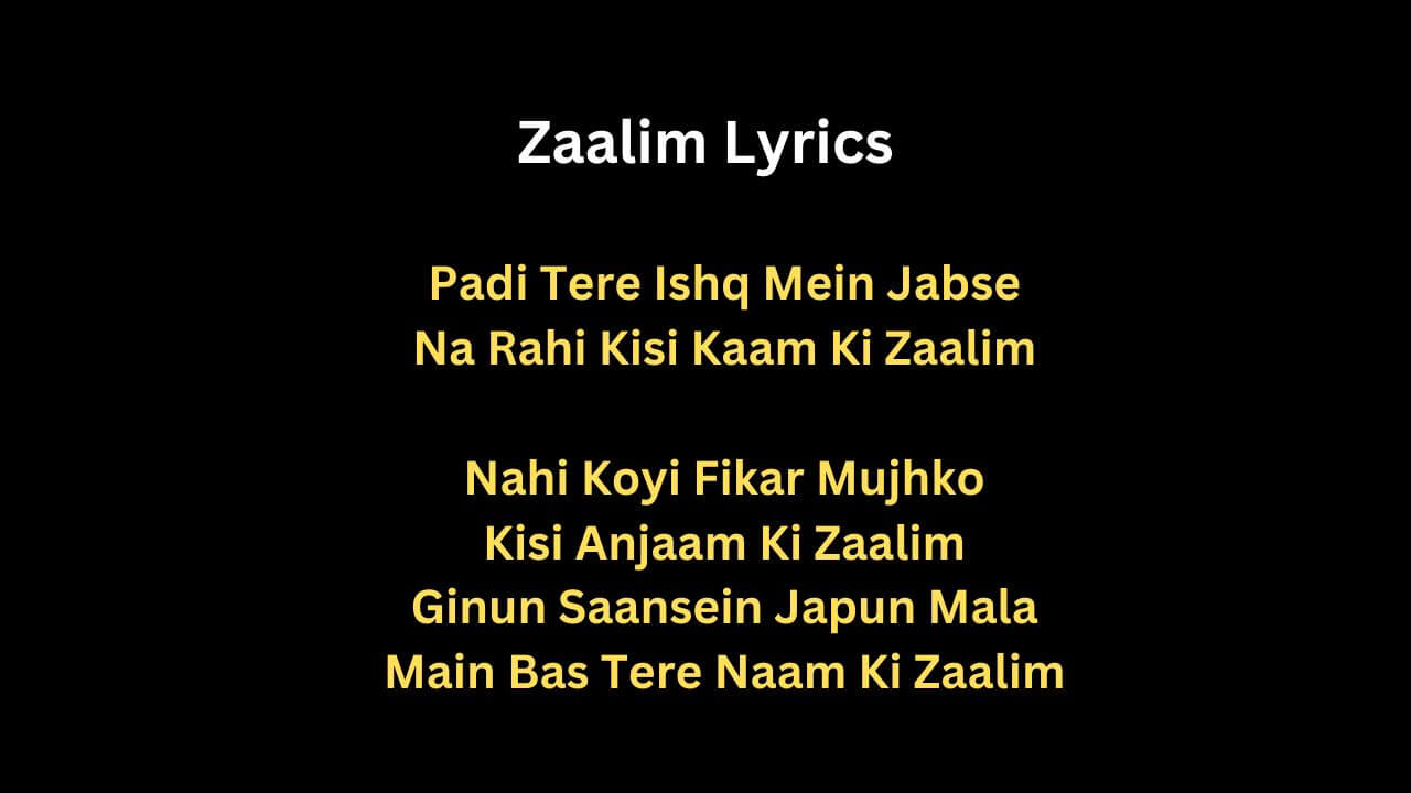 Zaalim Lyrics