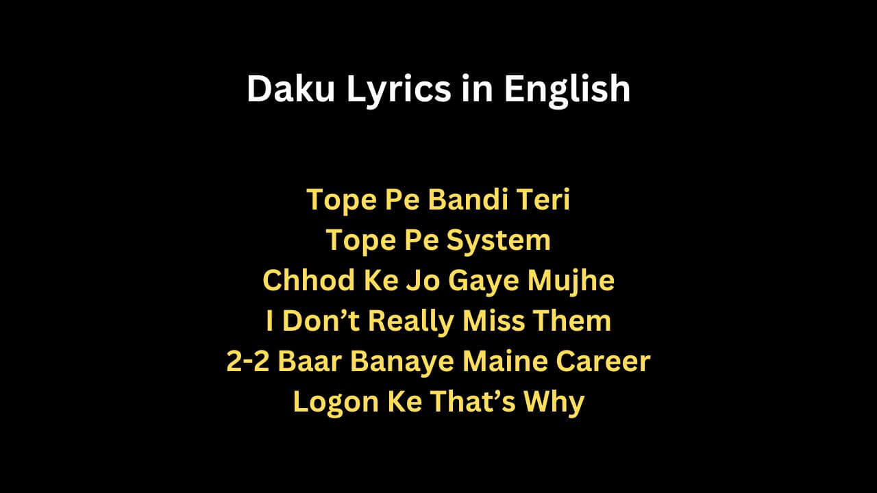 Daku Lyrics in English